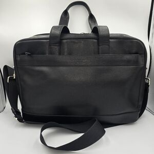 COACH F54804 Hamilton Black Leather Briefcase Laptop Work Bag Shoulder Strap
